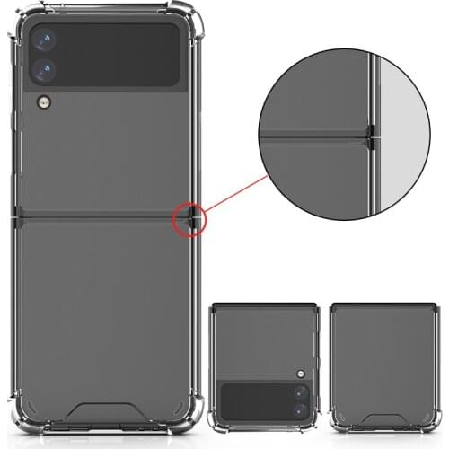 For Samsung Galaxy ZFLIP3 Cases HD Transparent Anti-drop Mobile Phone Case for Galaxy Z FLIP 3 Galaxy Transparent Conque Etui