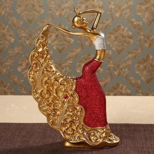 Decoration Ornament modern creative Home Furnishing crafts classical art peacock dance woman dancing girl sculpture statue decor