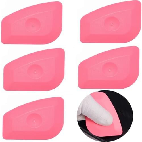 FOSHIO 5PCS Auto Vinyl Wrap Tinting Tool Snow Ice Scraper Carbon Fiber Film Install Plastic Squeegee Car Sticker Decal Remover