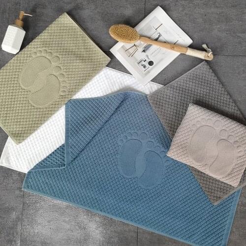 Organic Cotton Bath Mat Luxury 5-star Hotel Feet Towel Non-slip Floor Mat Rug Absorbent Bathroom Carpets Foot Pad Kitchen Rugs
