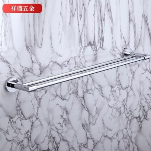 Bathroom Round Towel Rack Solid Stainless Steel Material Chrome Wall-mounted Towel Rack Toilet Rod Bathroom Hardware Accessories
