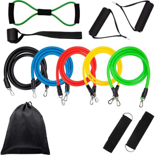 Resistance Bands Home Fitness Workouts Set Chest Expander Door Anchor Legs Ankle Straps Training Physical Therapy Exercise