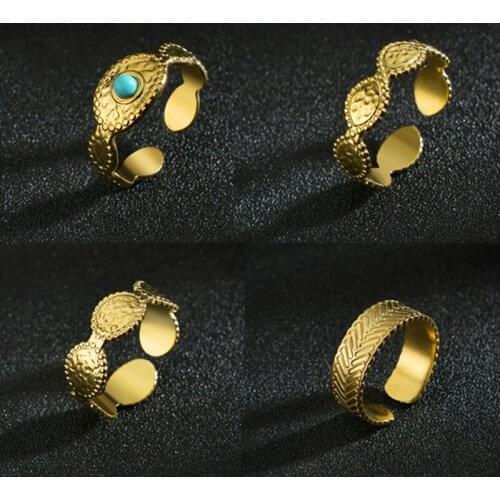 Fashion Stainless Steel Simple Polishing Men Woman Rings Adjustable Geometric Couple Ring Jewelry Wedding Party Birthday Gifts