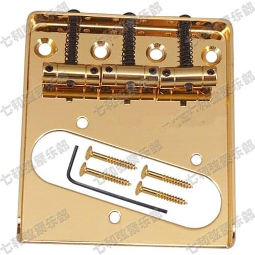 A set of Golden guitar strings Bridge Saddle Hardtail Bridge Electric Guitar Bridge Guitar Parts