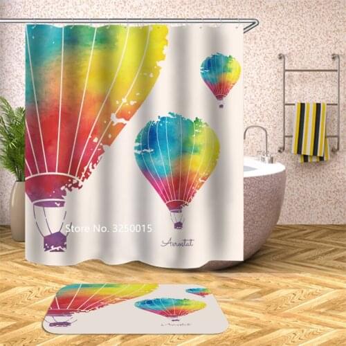 New Green Plants and Flowers Nordic Style Children Shower Curtain Washable Shower Partition Waterproof and Mildew Proof Hook