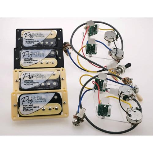 Original Epip LP Standard Classic Alnico Bucker PRO Humbucker Pickups Zebra 4C with Wiring Harness