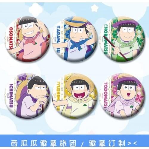Osomatsu San Six Brother Matsuno Osomatsu 58 mm Badges Brooch Iron Button