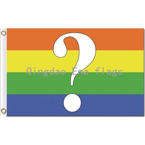 3x5 Questioning Pride Flag Polyester