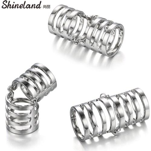 Shineland Punk Unique Design Metal Alloy Bending Fold Ring for Women Men Statement Alloy Fashion Accessories 2021 Hot Sale