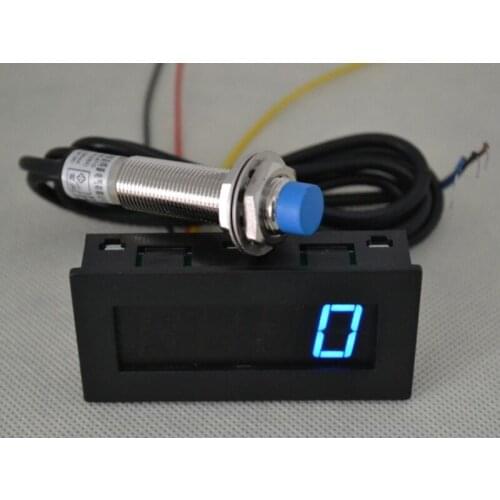 New Blue LED Tachometer RPM Speed Meter + Proximity Switch Sensor NPN 3 Wire