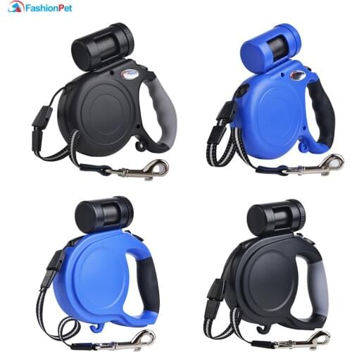 New Brand Extendable 8M Training Dog Lead with Garbage Dispenser Pet Dog Retractable Leash Lead