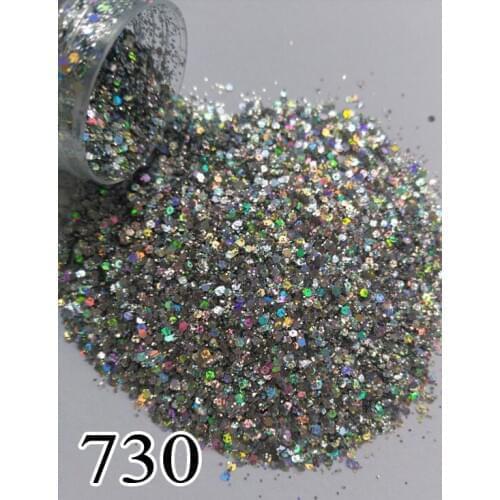 1 Jar/Box 10ml Around 5g Holographic Silver Shiny Laser Glitter Powdere Nail Glitter for Gel Nail Art Chrome Pigment 730 701 729