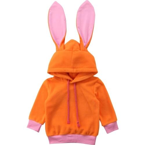 2019 Brand Newborn Baby Kids Girls Boys Clothes 3D Long ears Hooded Coats Tops Hoodie Pullover Size 0-24M