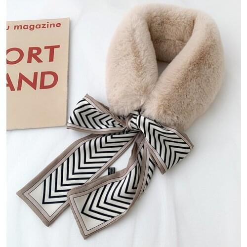 2020 Luxury Brand New Fashion Soft Women Faux Rabbit Fur Collar Scarf Plush Neck Warmer Winter Shawl Wrap Girl children muffler