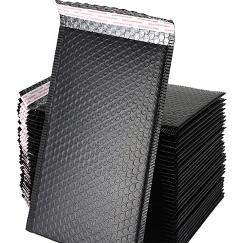 50 Pieces Of Black Polyethylene Bubble Shockproof Waterproof Cushioning Self-Sealing Bubble Bag Protection Bag Packaging Tools