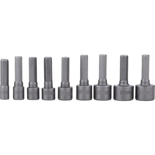 9pcs Metric Hex Allen Wrench Socket 1/4" Drive Hand Tools Nut Driver