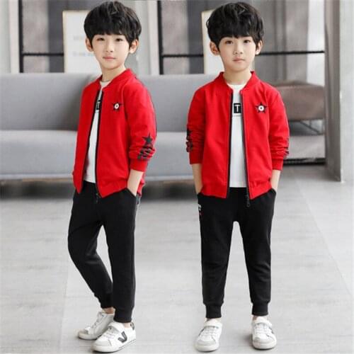 New Baseball Uniform Spring Summer Childrens Clothes Suit Boys Coat + Pants 2pcs/Set Kids Teenage Top School Beach Boy Clothing