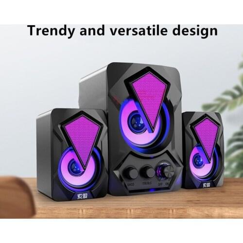 RGB Light Computer Bluetooth Speaker Multimedia Home Theate Subwoofer Power Music Center Support For PC Speakers Desktop Laptop