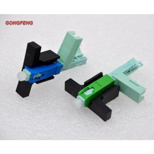 100PCS NEW Optic Fiber Fast Connector FTTH SC/PC/APC Single Mode Fiber Optic Quick Connector With Bracket Wholesale