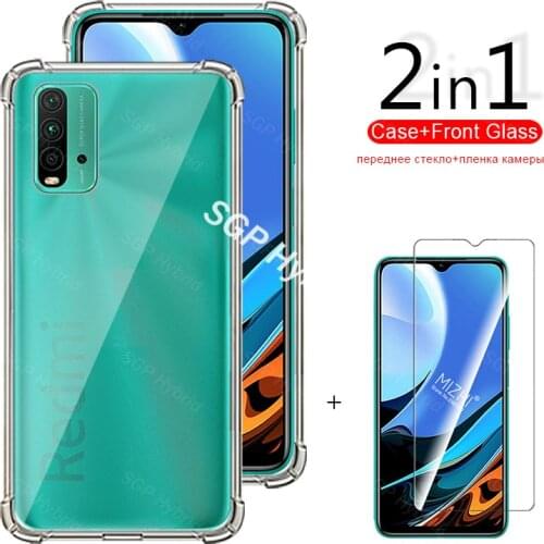 2-in-1 case + protective camere glass for xiaomi redmi 9t screen protector for xiaomi redmi 9 t 9t redmy redmi9t back cover