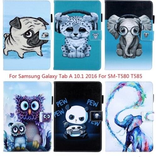 Funda for Samsung Galaxy Tab A 10 10.1 2016 SM-T580 SM-T585 T580 magnetic stand case leather flip cover tablet case smart cover