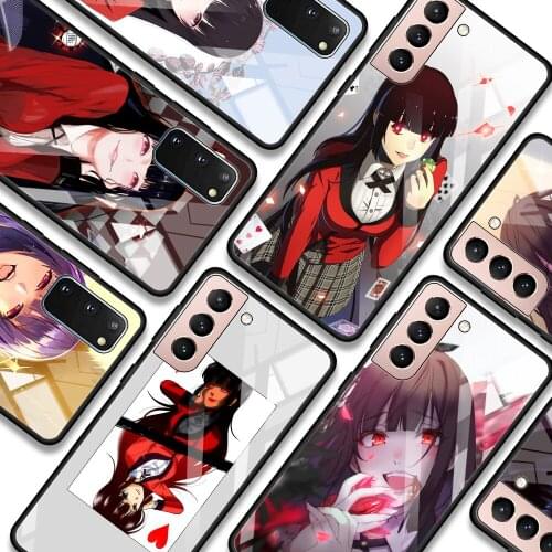 Kakegurui Phone case For Samsung S21 S20 Ultra Plus FE S10e Lite S10 S9 S8 plus Glass Bumper Soft Fundas