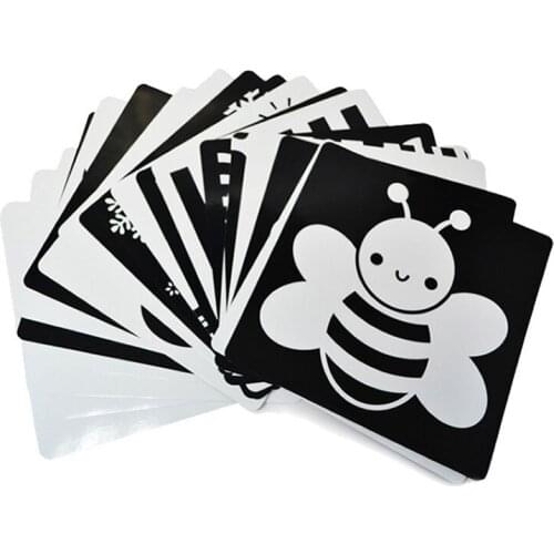 Black And White For Educational Baby Visual Training Card Animal Montessori Education babie Flash Carde