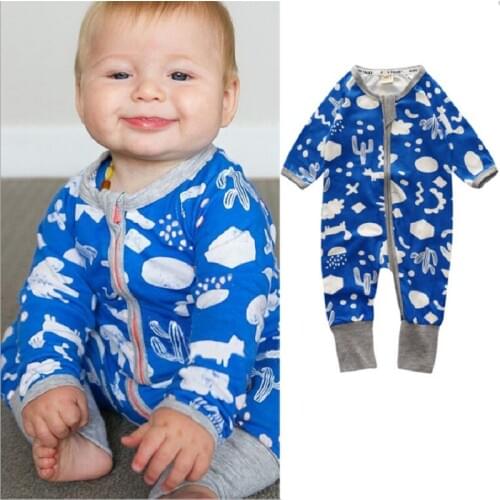 Baby Rompers Baby Boys Clothes Newborn Jumpsuits Zipper Girls Pajamas Suit One-Piece Overall Bebe Roupas 100% Cotton