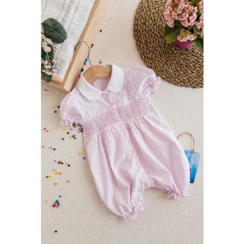 Bebe Collar Shorts Pink Girl Baby Jumpsuit