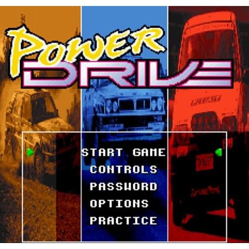 Power Drive NTSC Version 16 Bit 46 Pin Big Gray Game Card For USA Game Players