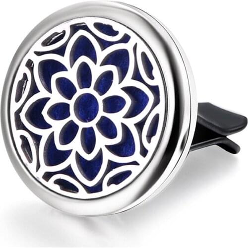 Kaleidoscope Perfume Car Vent Clip Stainless Steel Aromatherapy Essential Oil Diffuser Locket Pendant Air Freshener Necklace
