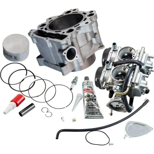 Carburetor kit & Cylinder Piston Top End Rebuild Kit For Yamaha Raptor 660R 2005