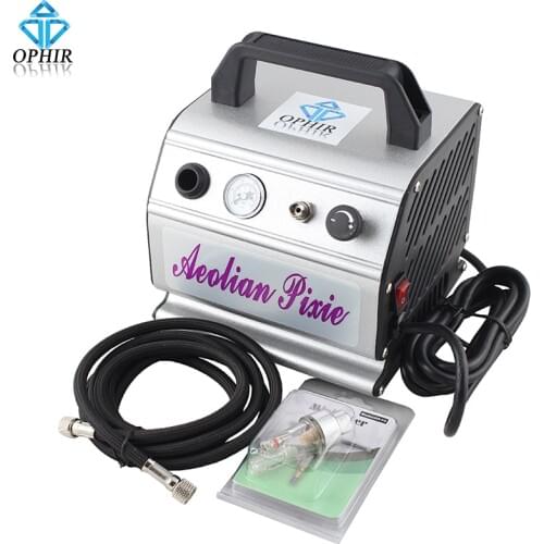 OPHIR Air Compressor Kit for Hobby Mini Airbrush Air Compressor Model Painting Body Paint Cake Decoration 110V/220V AC088