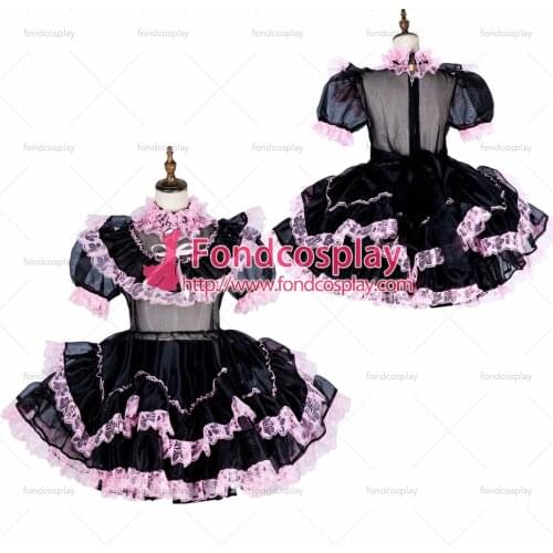 Lockable Sissy maid Organza dress Uniform cosplay costume Tailor-made[G1798]