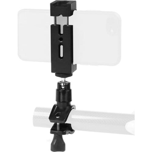 Tripod Mount Phone Holder Bike Motorcycle Clamp Adapter Cold Shoe Mount Selfie Stick 1/4" Hole Clip for Huawei P20 Pro for Redmi
