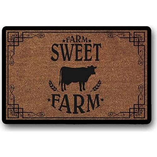 Farm Sweet Farm Doormat - Cute Door Mat Slip Door Mat,Home /Outdoor Kitchen Entrance Rug Front Porch/Laundry Room Welcome Carpet