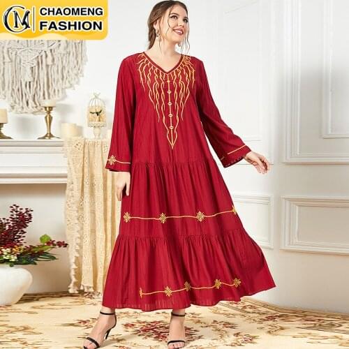 Dubai Abaya Embroidered Fashion Plus Size Hijab Dress Turkey Kaftan Islam Clothing Muslim For Women Vestidos Arabic Maxi Robe