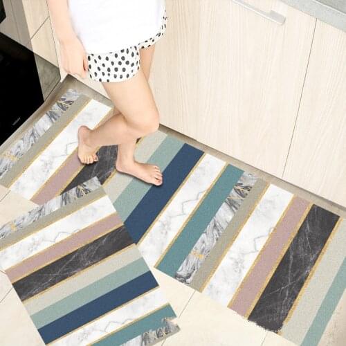 Fashionable Simple Nordic StyleWaterproof Kitchen Floor Mat Household Carpet Long Strip Door Mat Modern Home Decor