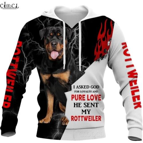 CLOOCL Newest Popular Rottweiler 3D Print Men Women Hoodie Sweatshirts Harajuku Fashion Autumn Casual Tops Drop Shipping