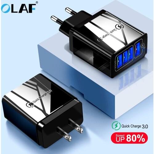 OLAF USB Charger Quick Charge 3.0 Fast Charger QC3.0 QC Multi Plug Adapter Wall Mobile Phone Charger For iPhone Samsung Xiaomi