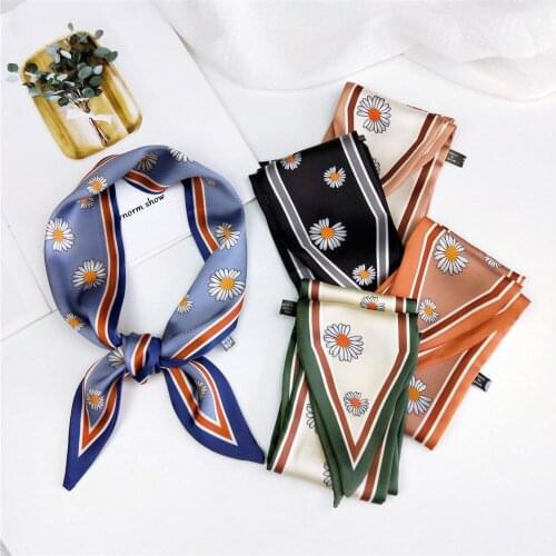 Chrysanthemum Pointed Scarf Female Spring, Autumn and Summer All-Matching Ribbon Version of the Amazing Scarf Hair Band