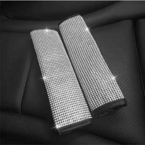 Seat Belt Shoulder Pads, Luster Crystal Car Seatbelt Covers Diamond Car Decor Accessories for Women(2 Packs)