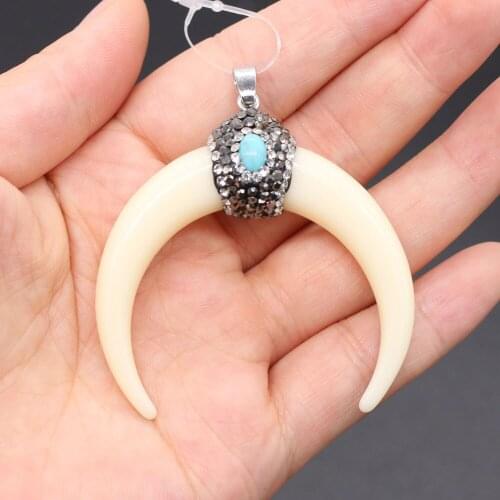 Pendants Ox Bone Crescent For Jewelry Making DIY Necklace Bracelets Original Style 34x35mm