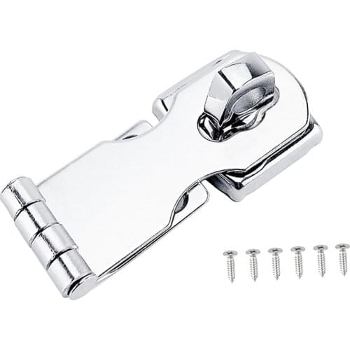 Swivel Eye Locking Hasp Latch Hardware Safety Latch Buckle Set with Screws Universal for Boat Yacht RV