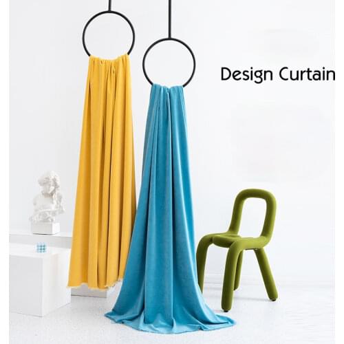Luxury Velvet Curtains for Living Room Bedroom Nordic Solid Semi Blackout Curtain Insulating Blinds Thick Drapes Window Decor