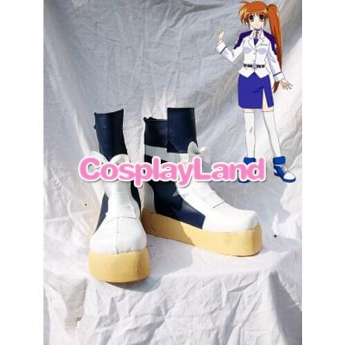 Customize Boots Magical Girl Lyrical Nanoha Cosplay Nanoha Takamachi Cosplay Boots Cosplay Costume Anime Party Shoes
