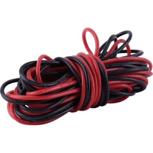 ALLiSHOP 14# AWG DIY Battery Wire Electronic Wire 14 Gauge AWG 14AWG Silicone Rubber Wire Cable Flexible Black +Red