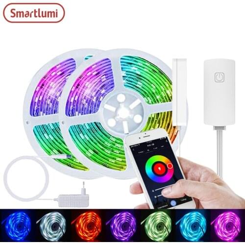 Smartlumi Led Lights Stripe 12V Flexible RGB+CCT SMD 5050 Led Lights Bleutooth Wifi LED Light for Ribbon Lamp Festival Party