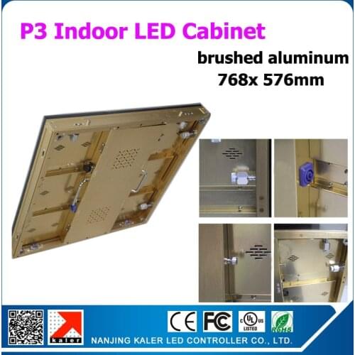 TEEHO P3 LED Screen Cabinet Brushed Aluminum Rental Cabinets 768mm*576mm Indoor P3 LED Display Full Color LED Rental Screen