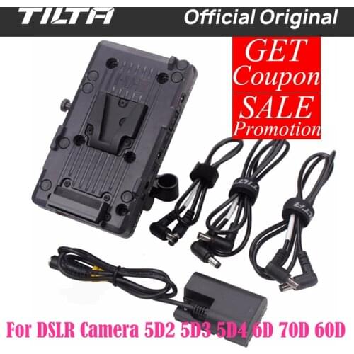 TILTA BT-003-V V mount Battery Plate Power Supply System with 15mm Rod Adapter for DSLR Camera 5D2 5D3 5D4 6D 70D 60D